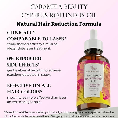 Experience Effortless Hair Reduction with Caramela Beauty Cyperus Rotundus Oil - 60 mL (2 oz)